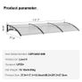 Window Door Awning Canopy 40" x 120", UPF 50+ Polycarbonate Entry Door Outdoor Window Awning Exterior, Front Door Overhang Awning for Sun Shutter, UV, Rain, Snow Protection, Hollow Sheet Image 7