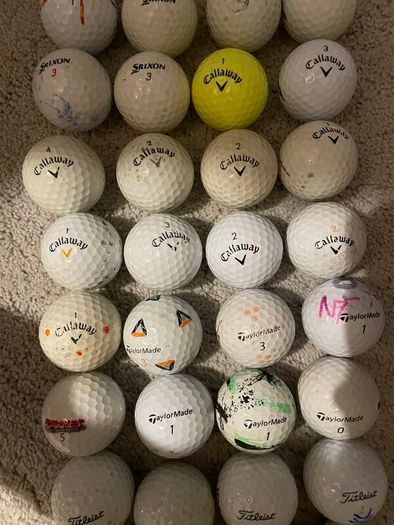 Golf balls - selected of 56 used mixed balls