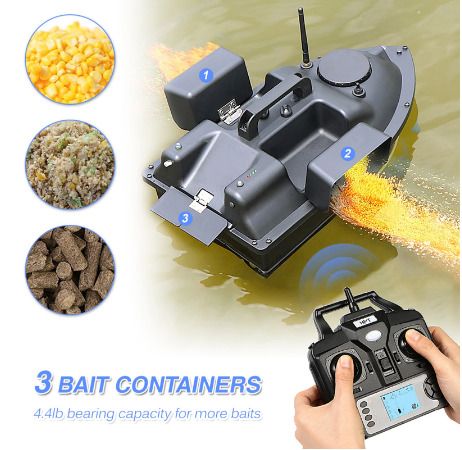 5200mAh GPS Fishing Bait Boat with 3 Bait Containers Wireless Bait Boat with Automatic Return Function Europe Stock