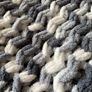 Handknit super cosy and soft baby blanket grey white mix Image 4