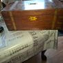 Rare Antique Brass and Walnut Writing Slope, likely dating to the Regency period circa 1825 with Hidden 3 Drawers. Postage Available or Collection Image 9