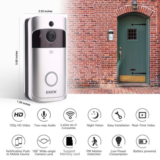 Doorbell Video Camera + Chime + 3 Batteries