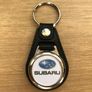 Synthetic leather Subaru key ring with shopping trolley token/coin Image 2