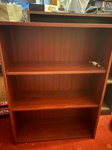 Wooden bookcase shelf, brown