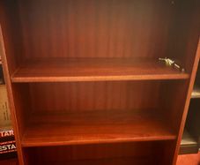 Wooden bookcase shelf, brown