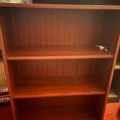 Wooden bookcase shelf, brown