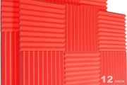 NEW SALE | RED 12 Pack Acoustic Foam Panels, 1" X 12" X 12" Studio Soundproof Wedge-Shaped