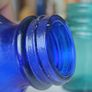 466 - Set of Three Beautiful Vintage Glass Decorative Collectible Bottles - Amber Eire Bovril, Cobalt Blue Magnesia and Turquoise Science Cream Image 8