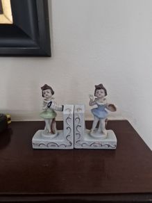 vintage porcelain bookends