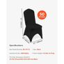 Stretch Spandex Folding Chair Covers, Universal Fitted Arched Front Cover, Removable Washable Protective Slipcovers, for Wedding, Holiday, Banquet, Party, Celebration, Dining (50PCS Black Image 5