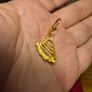 Vintage Golden Tone Celtic Harp Earrings Image 5