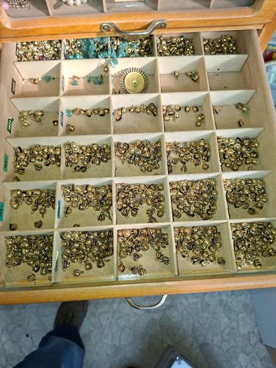Beautiful Rare Old MEZ Progress Advertising Cabinet with Numbered Drawers 1 to 10 with Contents