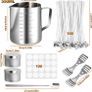 206Pcs Candle Craft Kits for Adults Include Wax Melted Pot Candle Wicks Candle Wicks Sticker 3-Hole Candle Wicks Holder Handle Mixing Spoon Candle Container (FREE POSTAGE) Image 6