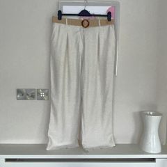 Brand New Ladies Ivory/ Beige Linen Trousers with Belt from Gallery