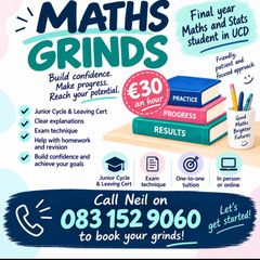 Maths grinds available online or in person