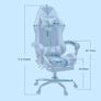 Gaming Chair with Footrest & Lumbar Support,Reclining Swivel Chair,Ergonomic Gaming Chair for Adults, High-Back Racing Style,Adjustable Height with Headrest Pillow Image 5