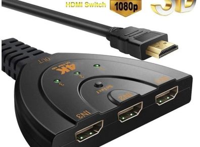 3 Port HDMI Switcher Splitter 3 IN 1 OUT