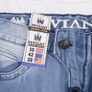 Peviani Blue Light Wash Moto Style Cargo Denim Jeans W30 L33 Image 2