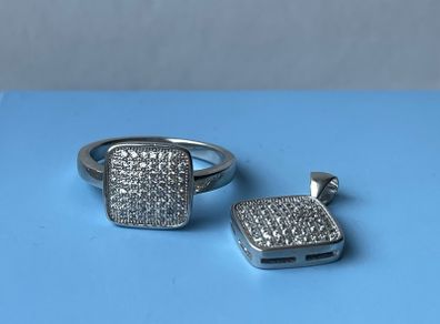 Bautiful silver pendant and ring set