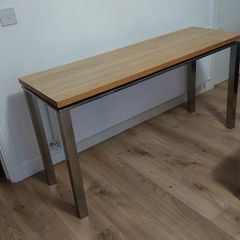 Solid Wood & Steel Console or Desk Table Heavy Industrial Style