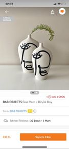 Cream black face print vase art deco abstract