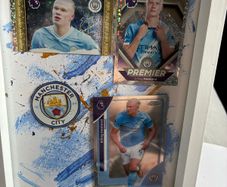 Framed Erling Haaland / Manchester City Custom Display Piece (Topps Cards Crest)