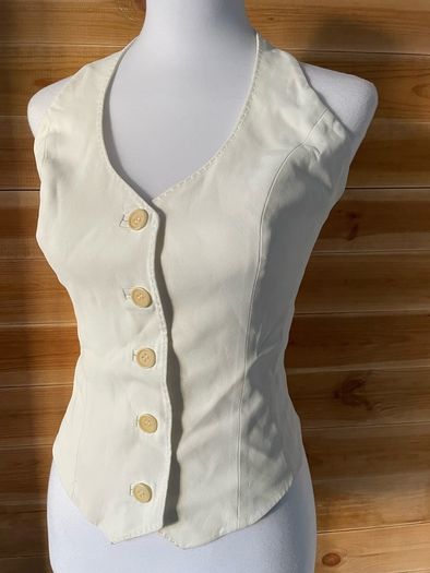 Waistcoat halterneck top  Karen Millen elegant occasion cream size 10