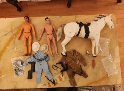 Vintage  Lone Ranger, Silver & Tonto Figures, Gabriel Toys, Marx Toys.