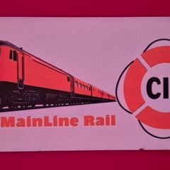 Vintage Style wooden Sign. Mainland rail, C.I.E