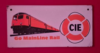Vintage Style wooden Sign. Mainland rail, C.I.E