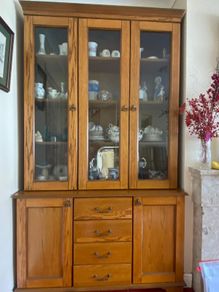 Higginbotham hand made oak display cabinet