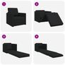Folding Sofa Bed Black 74 x 77 x 81 cm Fabric Image 7