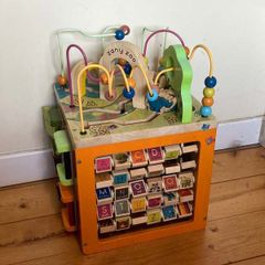 B. toys Zany Zoo Wooden Activity Cube | VG Condition