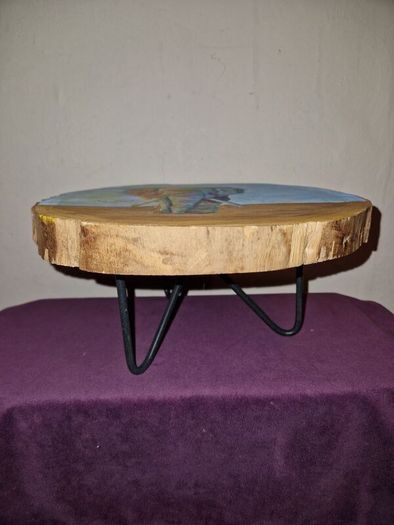 Hand painted wooden Elephant stand