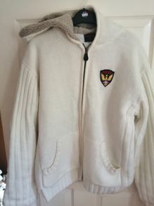 Police white warm hoodie