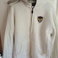 Police white warm hoodie