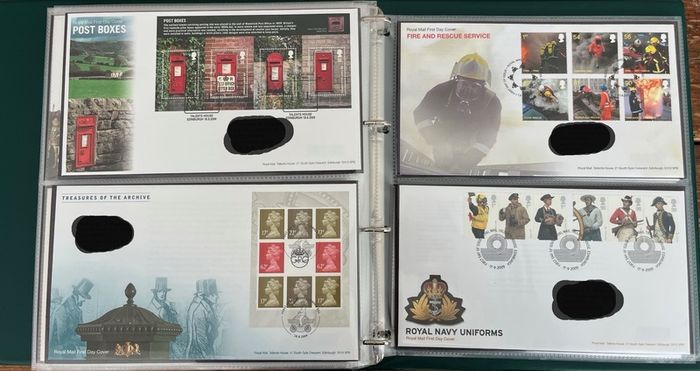 Collection of  78 UK First Day Cover stamps 2007 to 2009 in album