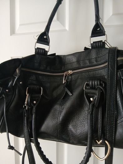 Black bershka handbag faux leather