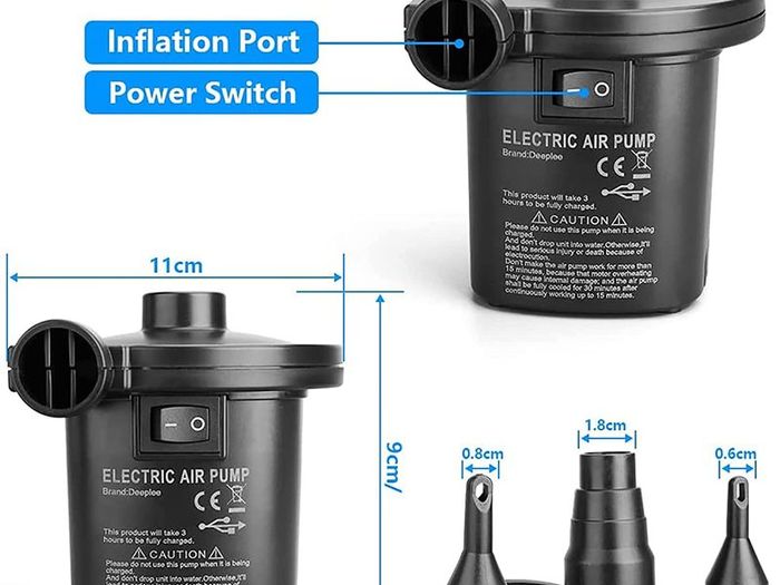 Electric Air Pump, Quick-Fill Electric Rechargeable Inflator for Inflating/Deflating Paddling Pool Airbed Air Mattress Inflated Toy