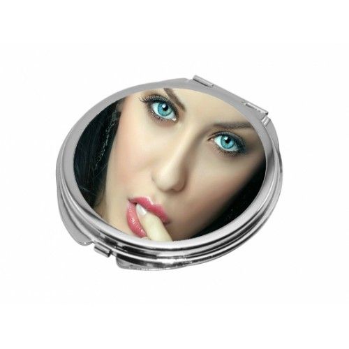 Personalised Round Shaped Compact Mirror