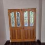 Pair of Heavy Oak Glazed Internal Double Doors Image 2