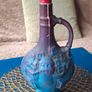 Hand painted Upcycled Wine Bottle Candle Image 3