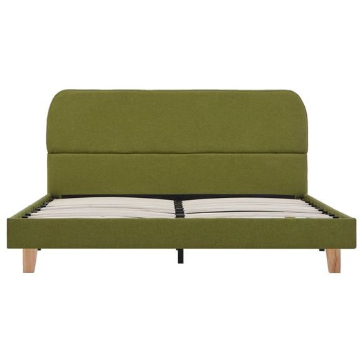 Bed Frame Green Fabric 135x190 cm