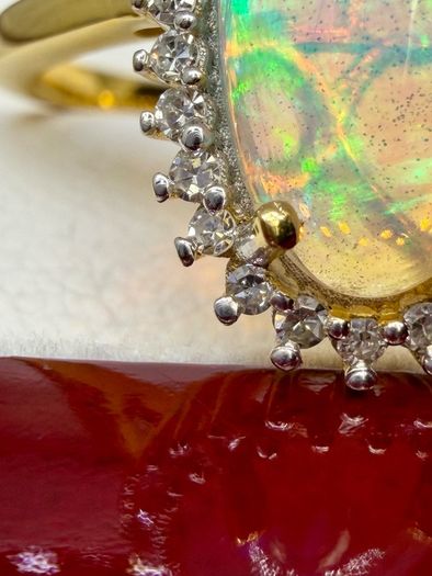Opal Lab-Grown Diamond Halo Ring