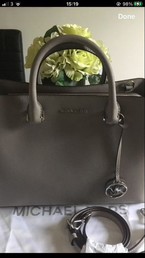 Michael Kors Leather Grey Satchel