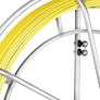 Fish Tape Fiberglass, 425 ft, 6mm, Cable Running Rod, Duct Rodder Fishtape Wire Puller with Steel Reel Stand, 3 Pulling Heads, Fishing Tools for Walls and Electrical Conduit, Non-Conductive Image 3