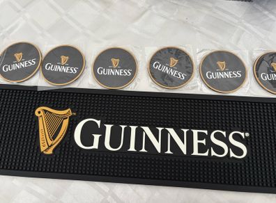 guinness bar runner  and coaster set