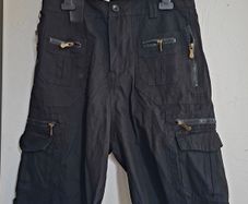 Black Tactical Cargo Shorts with Multiple Zipper Pockets Outdoor Shorts
