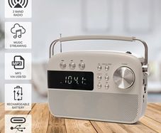 2 Band Rechargeable Radio Ivory White