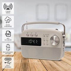 2 Band Rechargeable Radio Ivory White